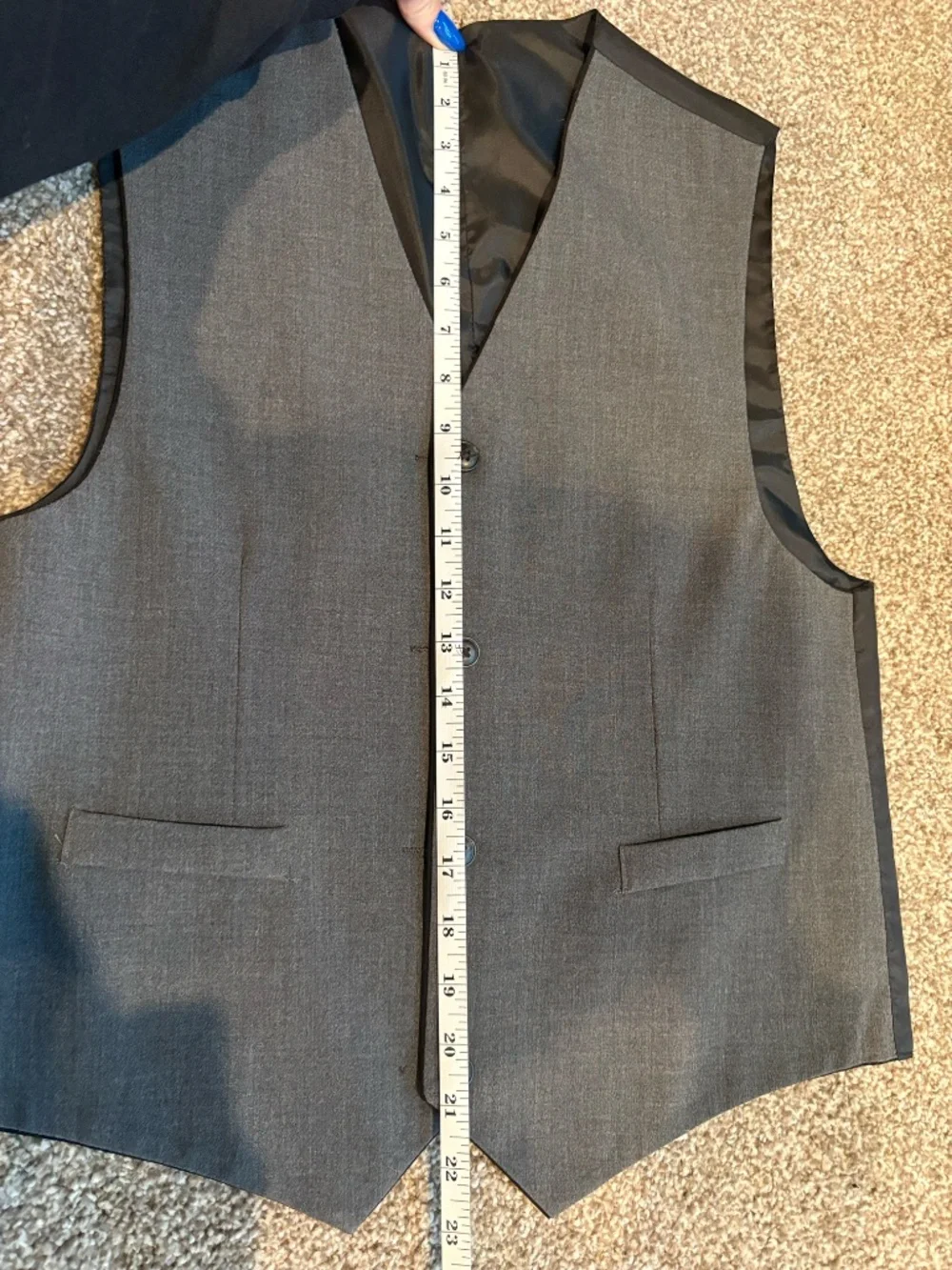Black/Grey Reversible Suit Vest, Size Small